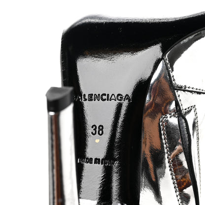 Balenciaga Patent Slash Ankle Boots 38 Silver 6 of 9