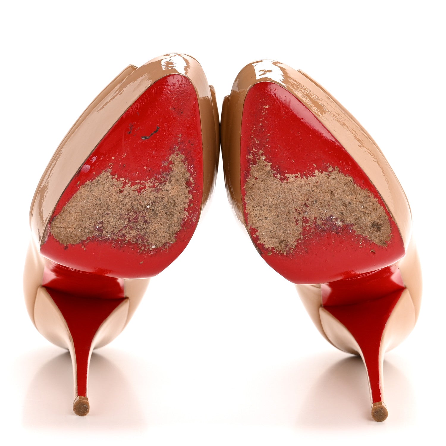 Christian Louboutin Patent Lady Peep 150 Pumps 38 Nude 1779811