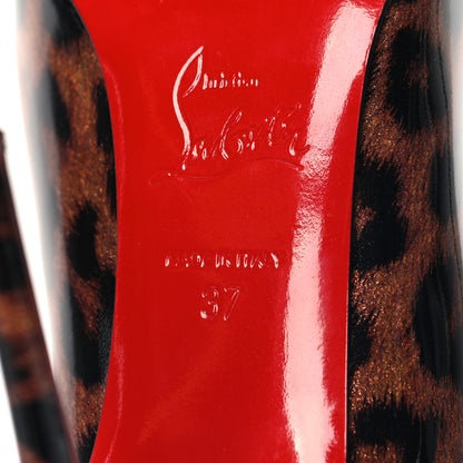 Christian Louboutin Patent Glitter Leopard Print Pigalle Follies 100 Pumps 37 Gold 7 of 9