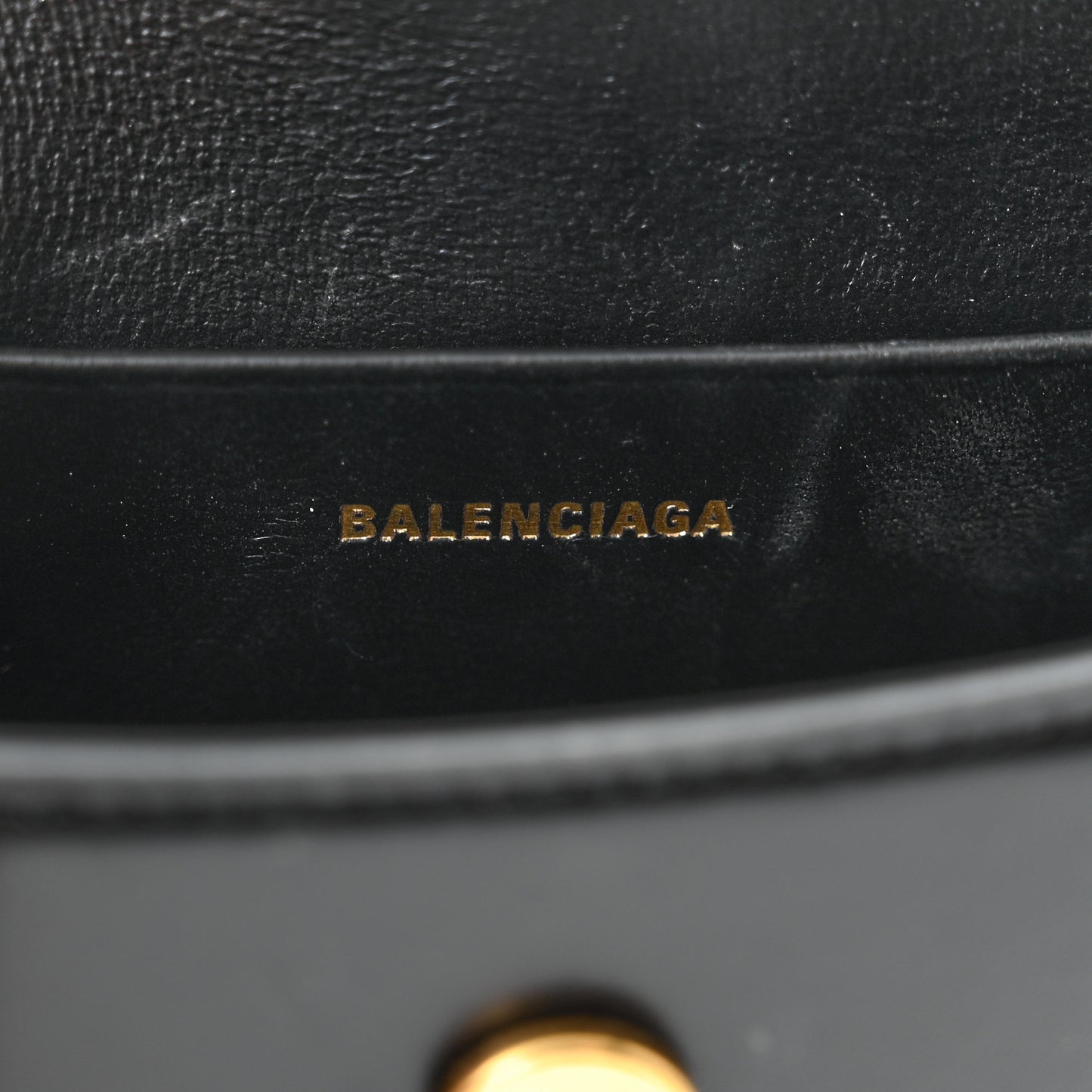 Shiny Box Calfskin Hourglass Top Handle Bag Mini Black