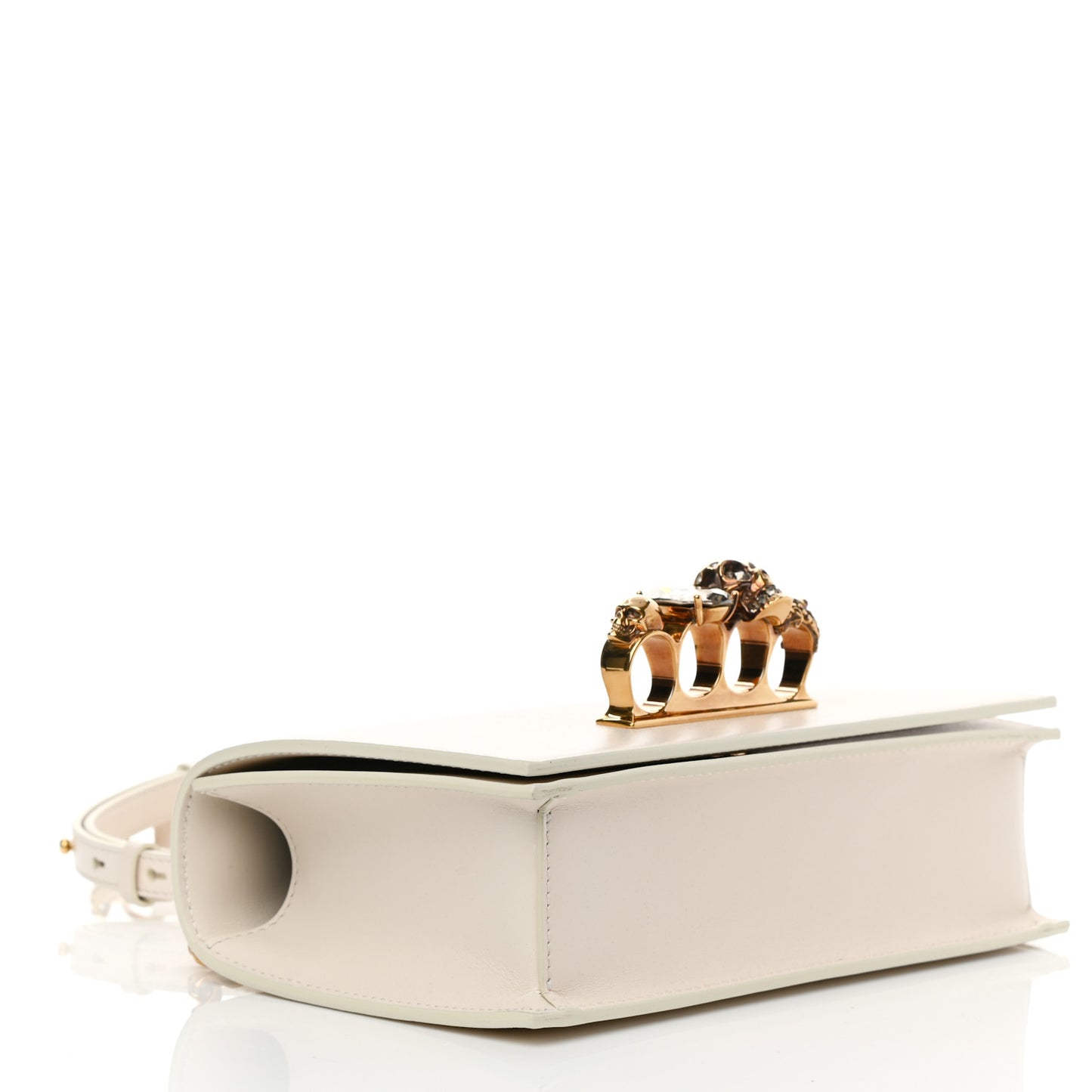 Calfskin Jeweled Satchel Ivory