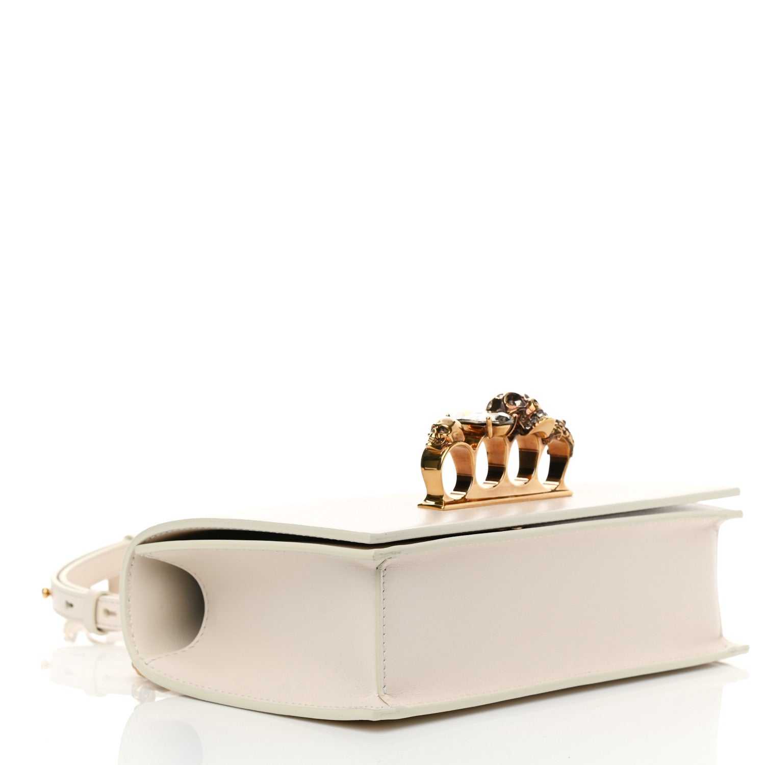 Alexander McQueen Calfskin Jeweled Satchel Ivory 4 of 9