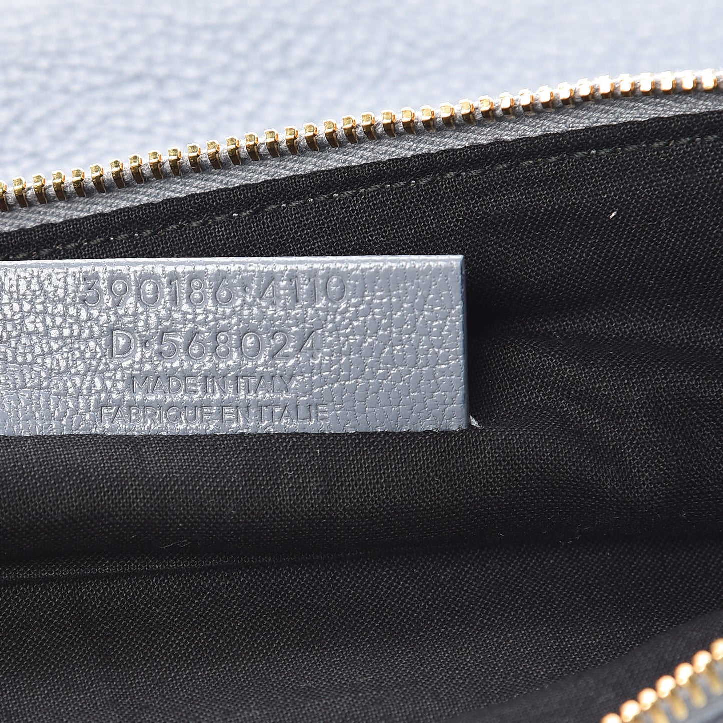 Chevre Gold Metallic Edge Hardware Pouch Bleu Acier