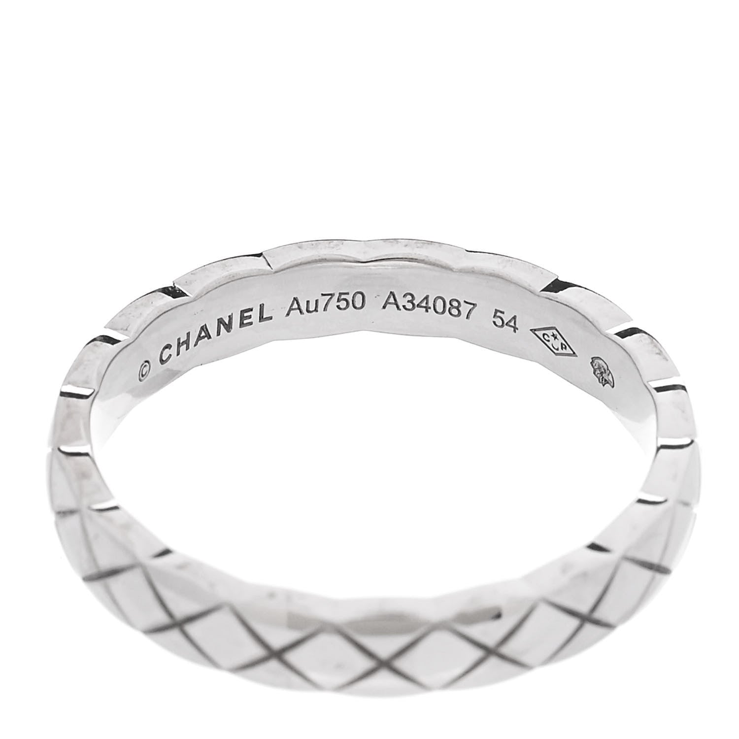 Chanel 18K White Gold Mini Coco Crush Ring 54 6.75 4 of 5