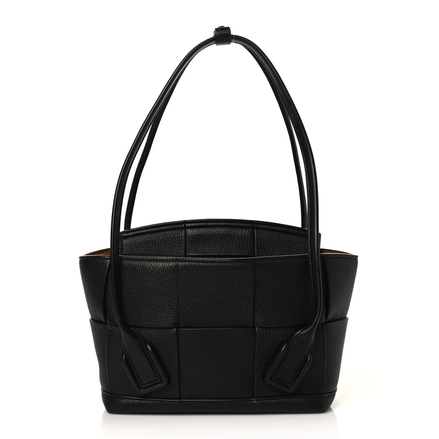 Grained Calfskin Maxi Intrecciato Medium Arco Black