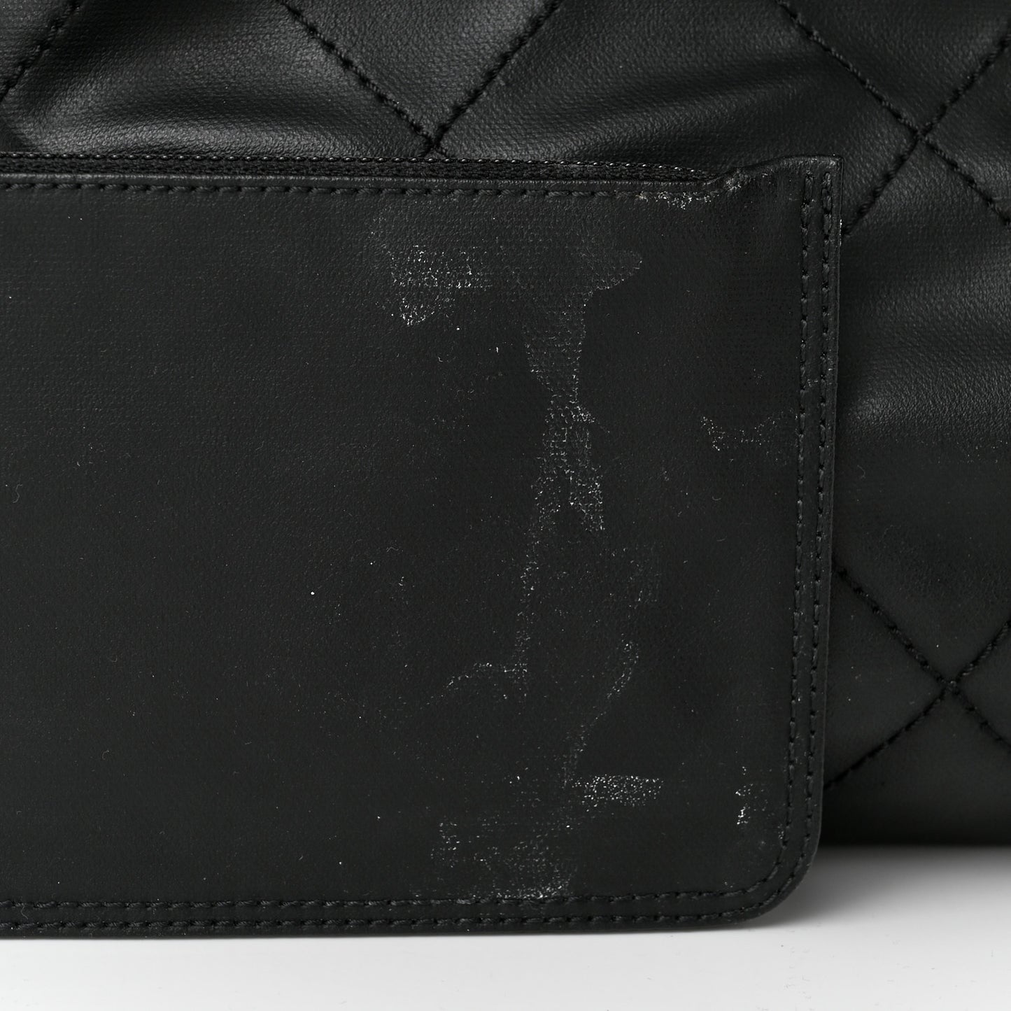 Coated Canvas Quilted Large Paris Biarritz Tote Black