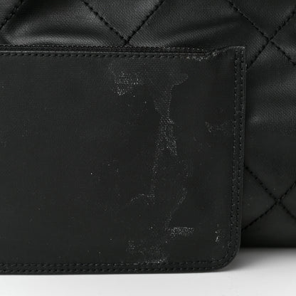 Chanel Coated Canvas Quilted Large Paris Biarritz Tote Black 12 of 13