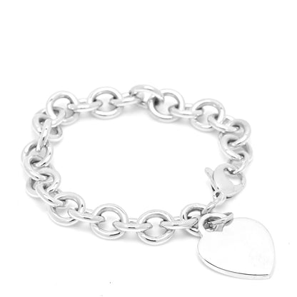 Tiffany Sterling Silver Heart Tag Charm Bracelet 1 of 4