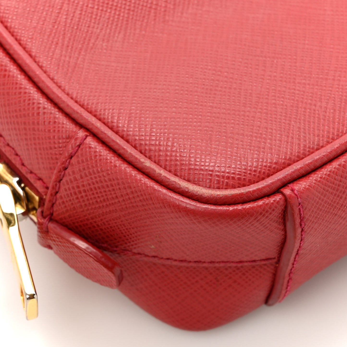 Saffiano Mini Camera Crossbody Bag Fuoco