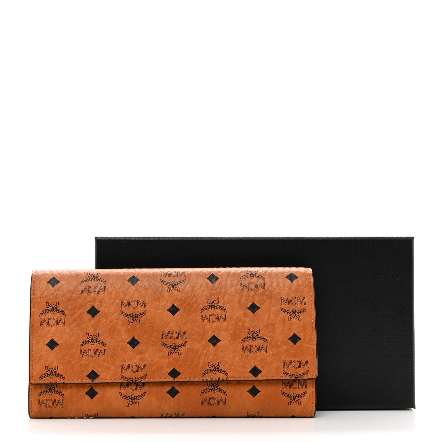 MCM Visetos Large Trifold Flap Wallet Cognac 7 of 7