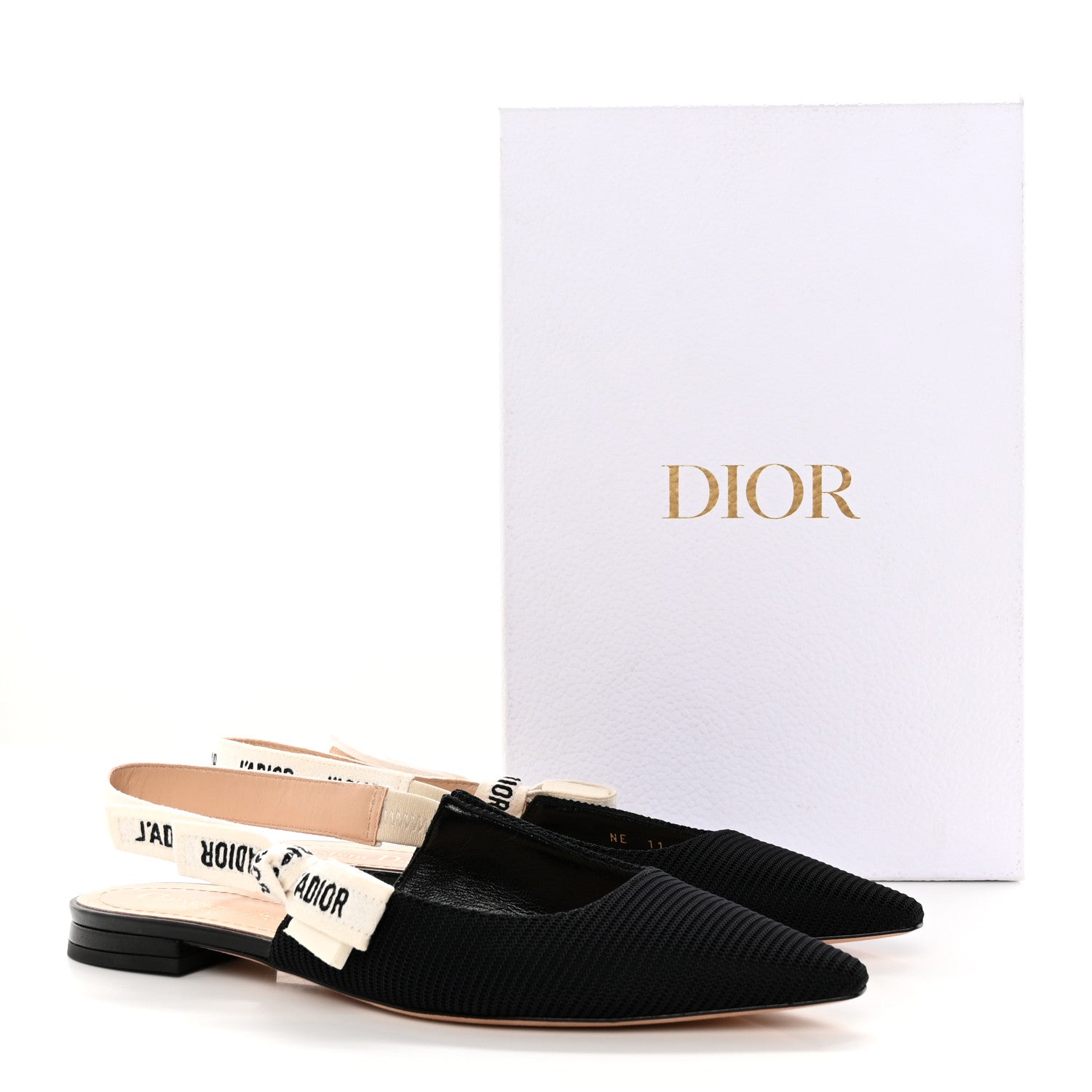 Christian Dior Technical Canvas Ribbon J'Adior Slingback Ballet Flats 38.5 Black 14 of 14