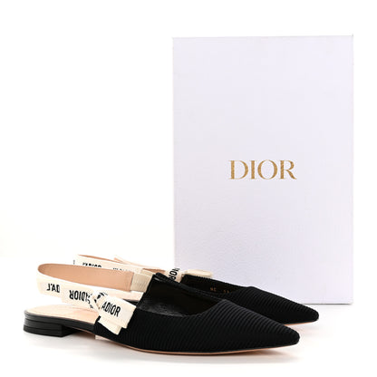 Christian Dior Technical Canvas Ribbon J'Adior Slingback Ballet Flats 38.5 Black 14 of 14