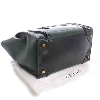 Celine Smooth Calfskin Mini Bi-Color Luggage Forest Black 4 of 7
