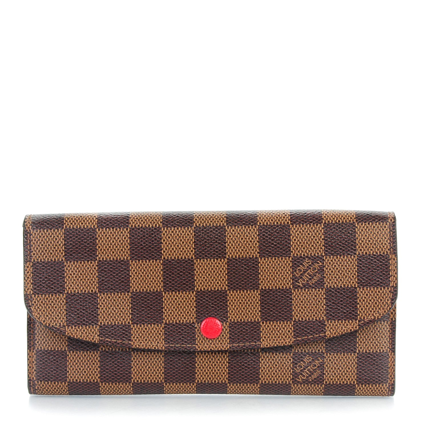 Louis Vuitton Damier Ebene Emilie Wallet Red 1 of 7