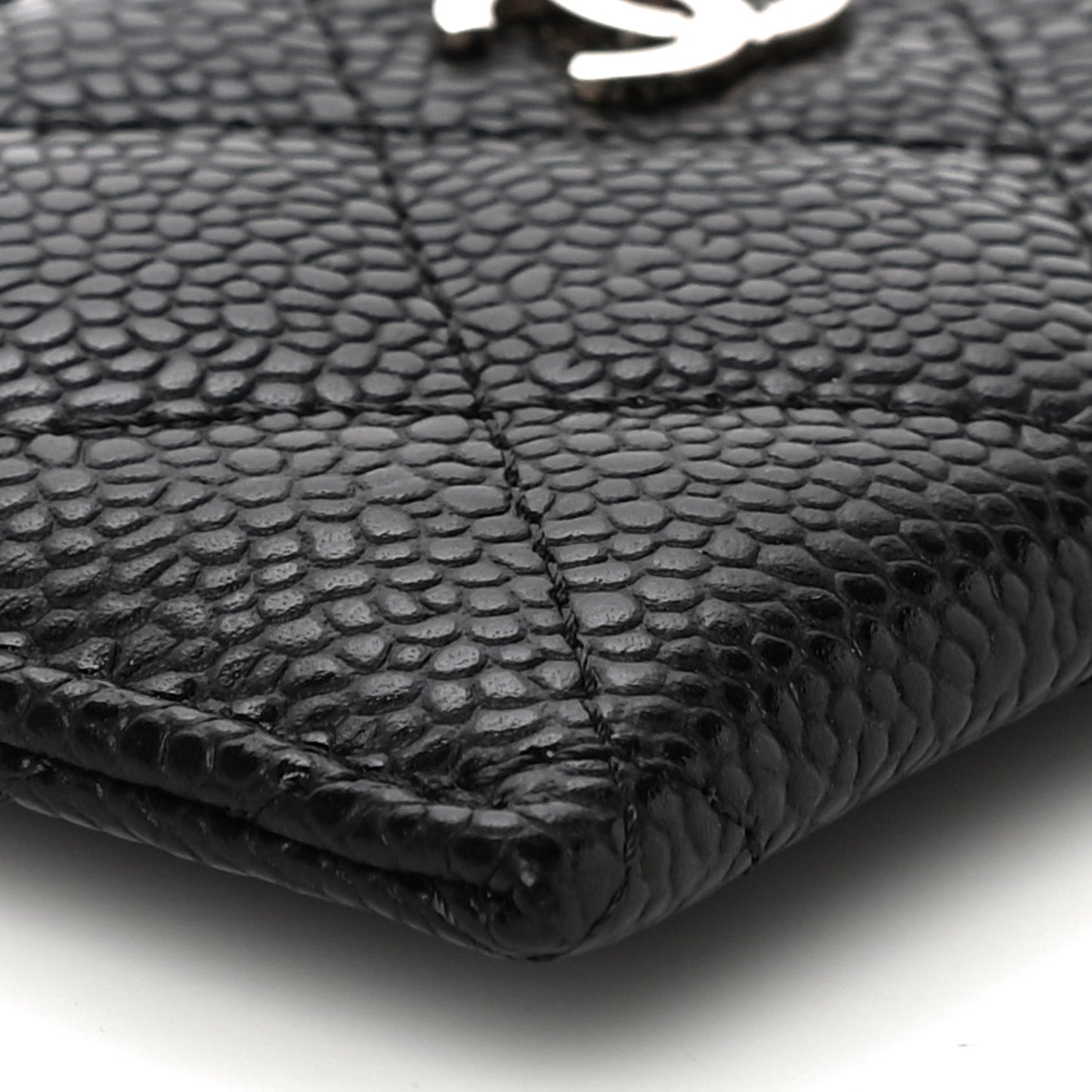 Caviar Quilted Card Holder Black