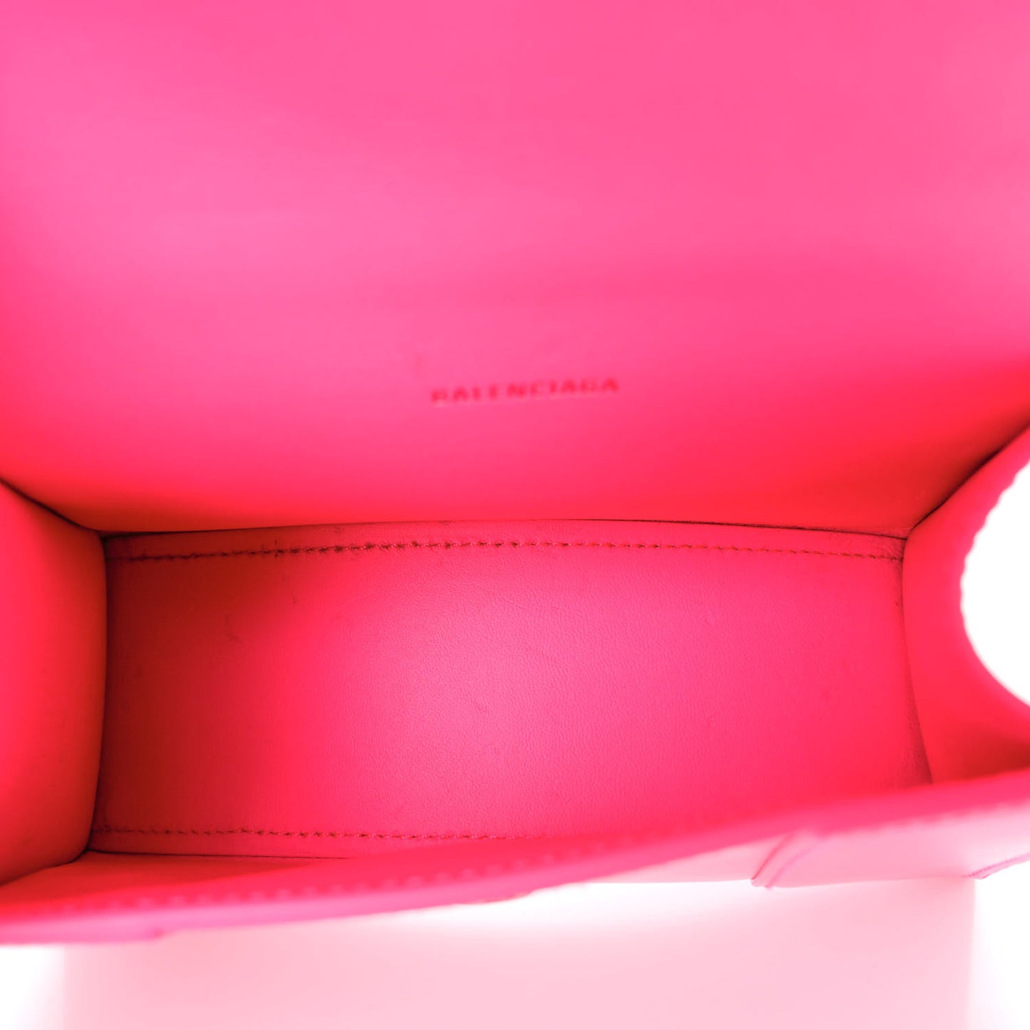 Shiny Box Calfskin Hourglass Top Handle Bag XS Acid Fuchsia