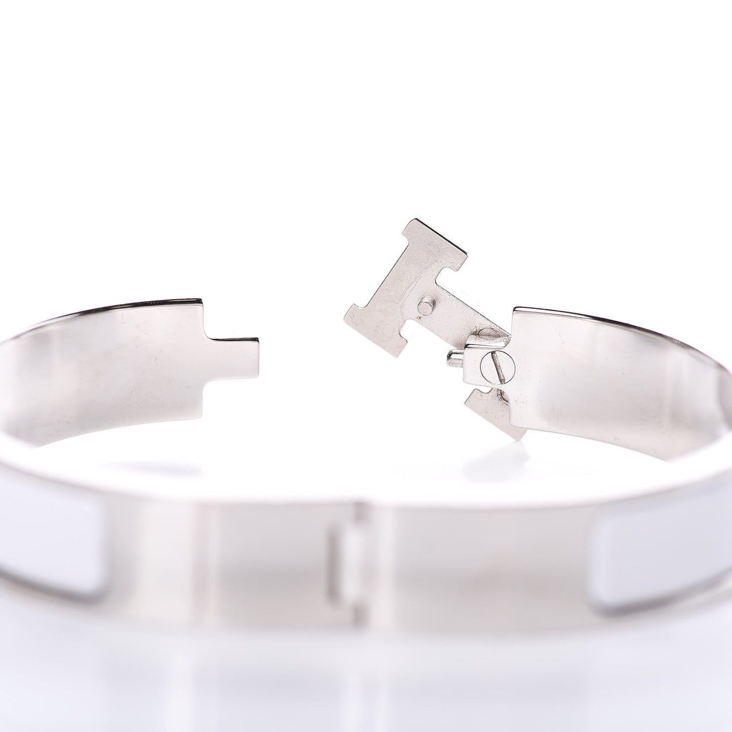 Enamel Narrow Clic Clac H Bracelet PM White