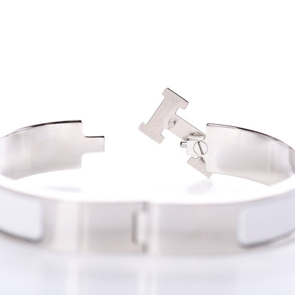 Hermes Enamel Narrow Clic Clac H Bracelet PM White 4 of 7