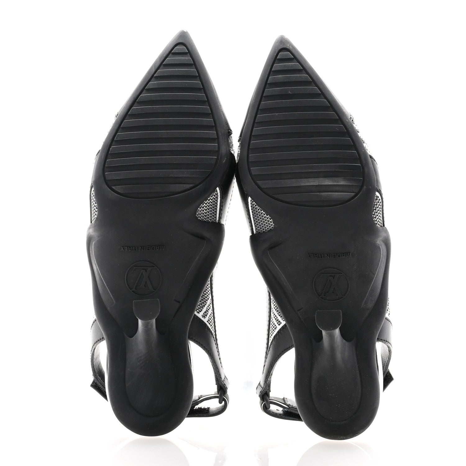 Louis Vuitton Calfskin Sequin Archlight Slingback Pumps 35 Black 5 of 10