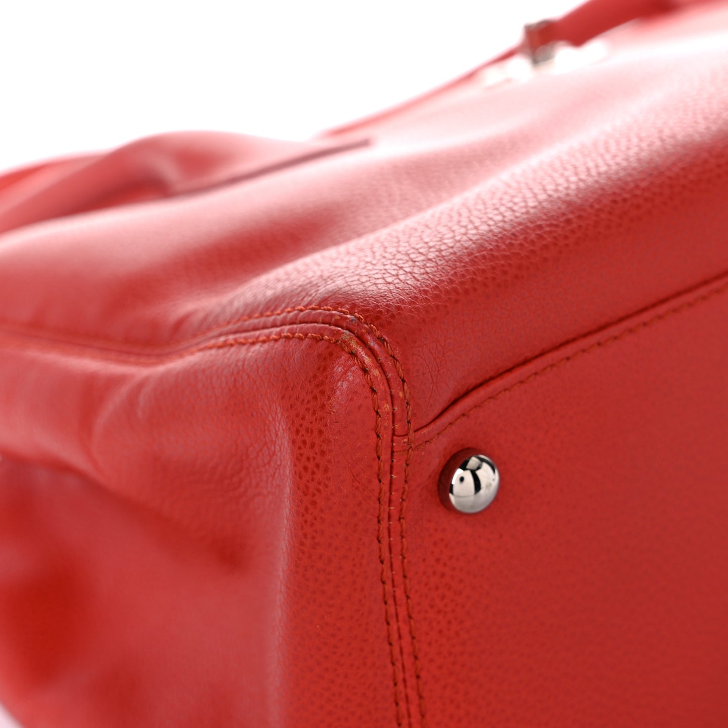 Calfskin Small Cerf Shopper Tote Red