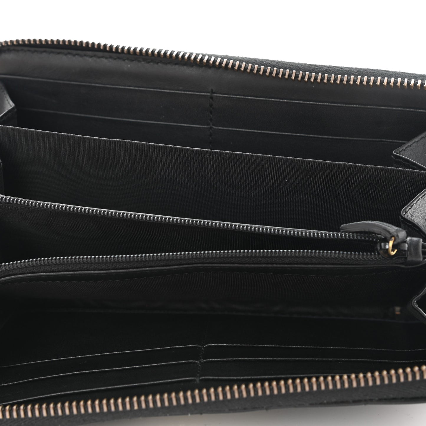 Calfskin Matelasse Pearly GG Marmont Zip Around Wallet Black