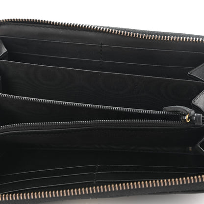 Gucci Calfskin Matelasse Pearly GG Marmont Zip Around Wallet Black 5 of 9