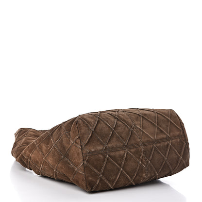 Chanel Suede Stitched Hobo Brown 4 of 11