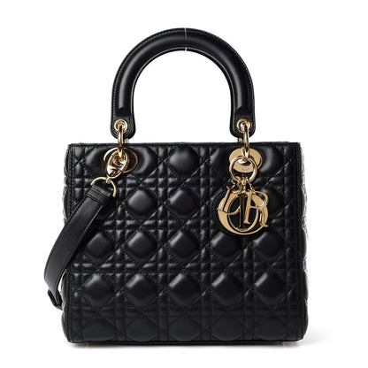 Christian Dior Lambskin Cannage Medium Lady Dior Black 1 of 9