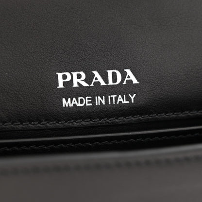 Prada City Calf Cocco Crystal Embellished Ribbon Bag Black 6 of 12