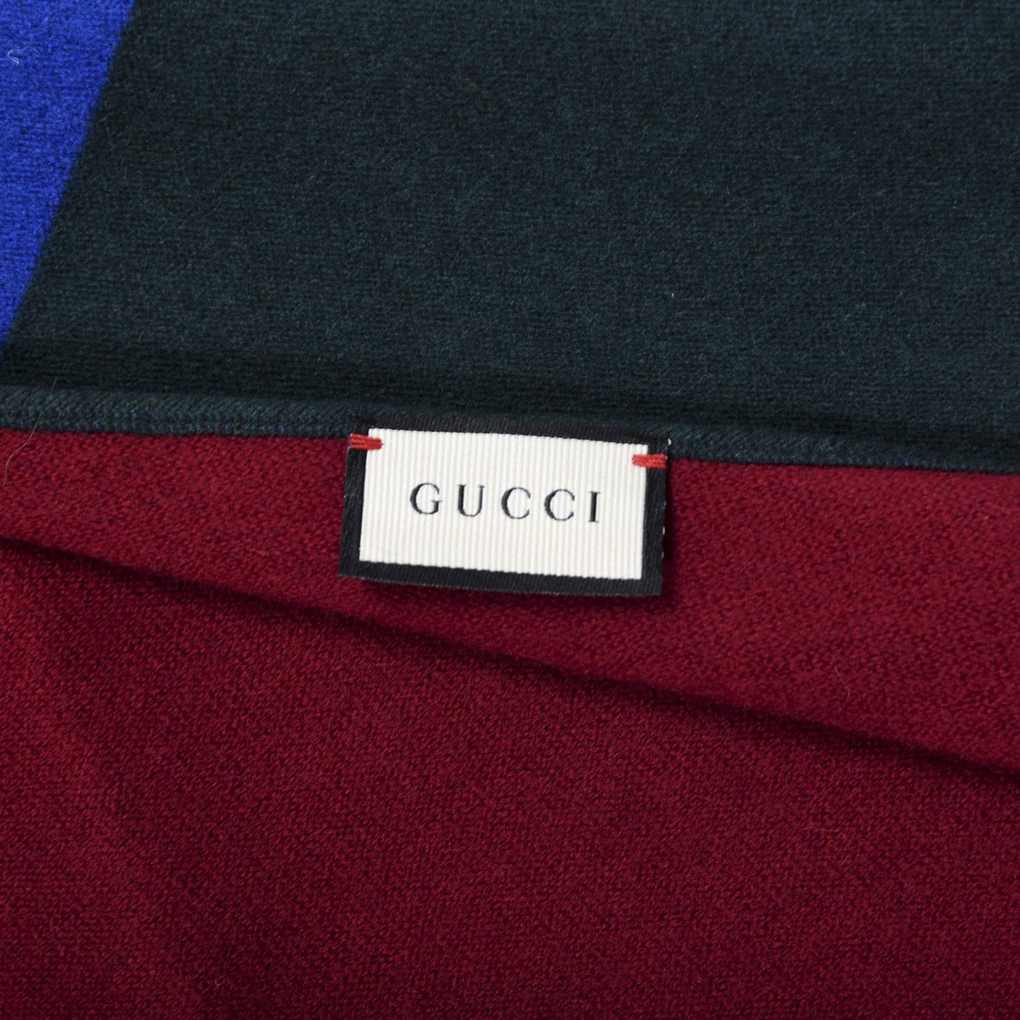Wool Silk Guccium Scarf Petroleum Blue Bordeaux