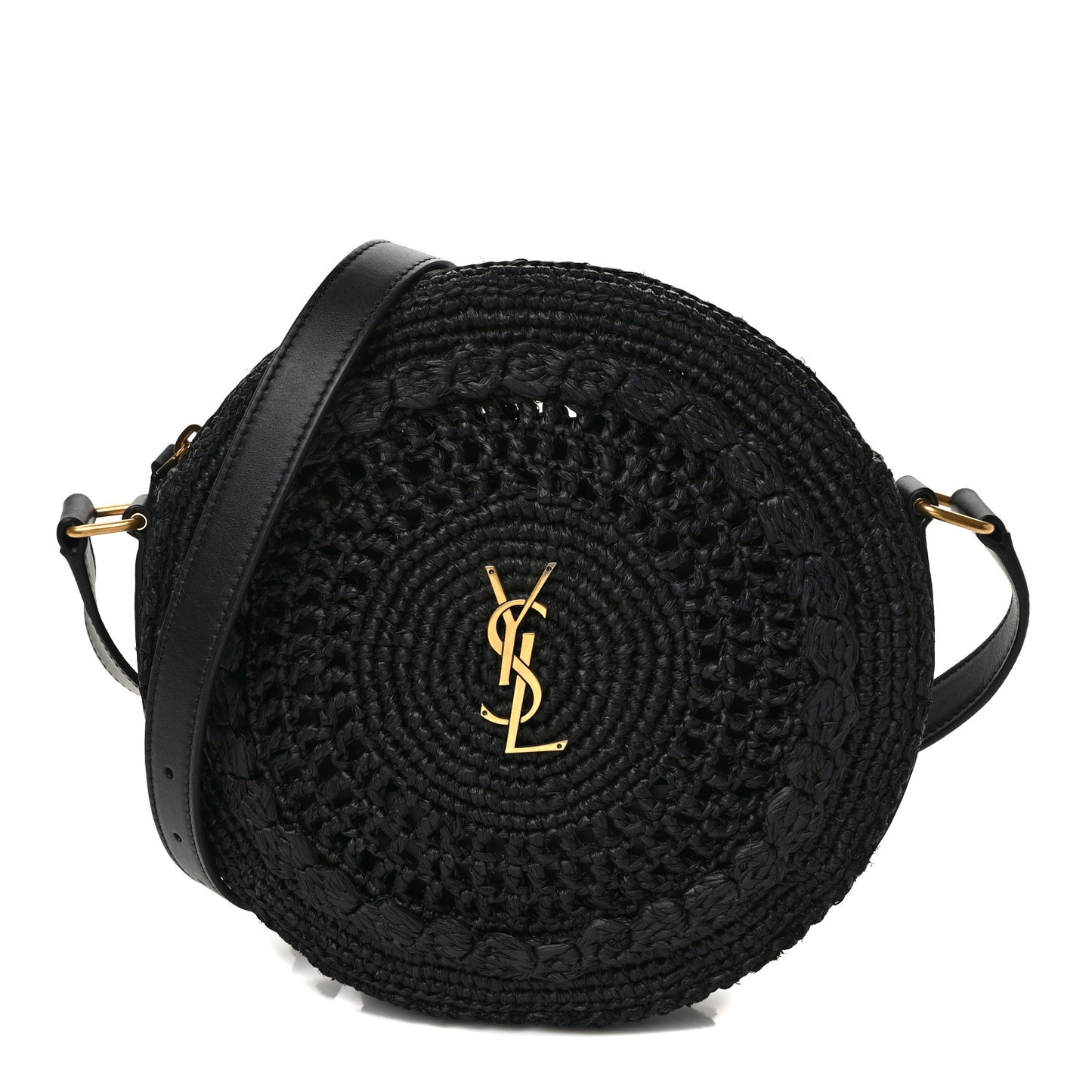 Raffia Sac Round Black