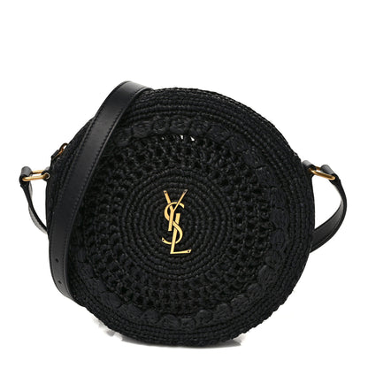 Saint Laurent Raffia Sac Round Black 1 of 8