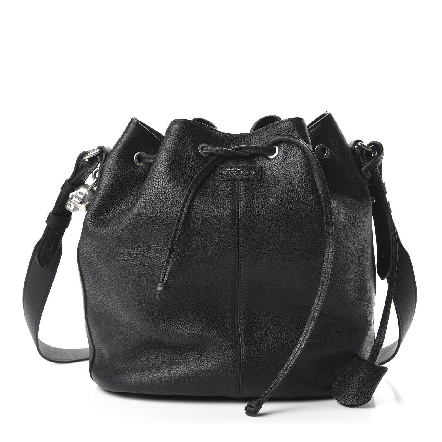 Alexander McQueen Calfskin Padlock Skull Bucket Bag Black 1 of 11