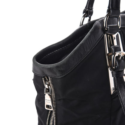 Prada Tessuto Nylon Zip Around Shoulder Bag Black 8 of 11