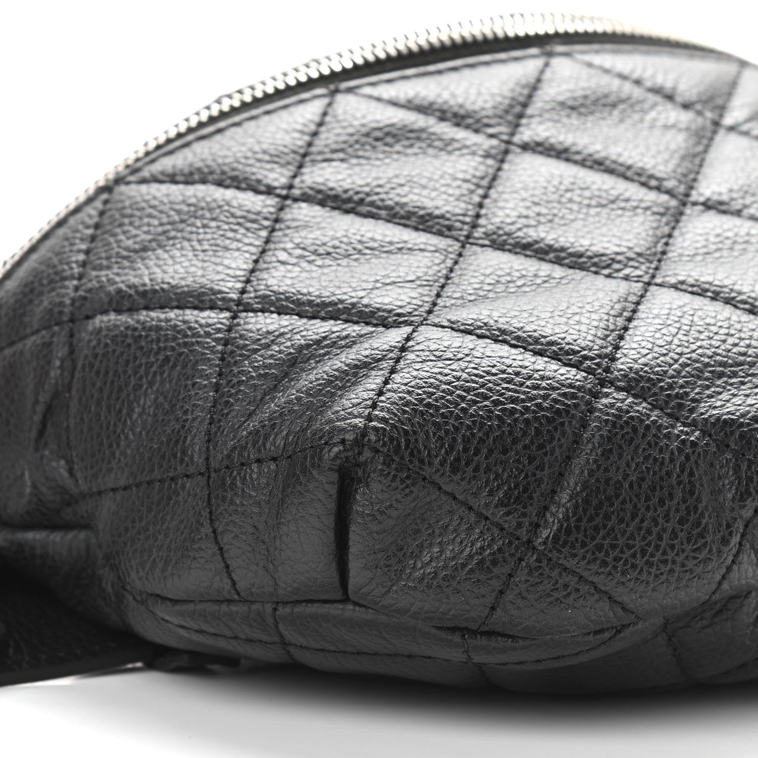 Chanel Grained Calfskin Quilted Waist Belt Bag Black 9 of 11