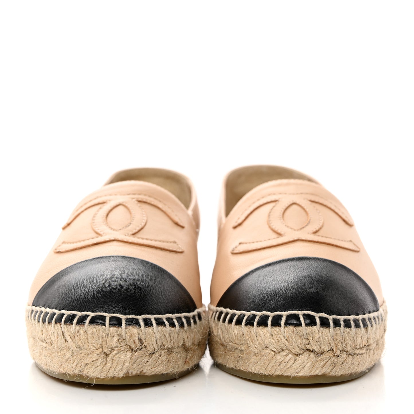 Lambskin CC Espadrilles 36 Beige Black