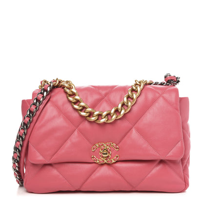Chanel Goatskin Quilted Large 19 Flap Pink 1 of 11
