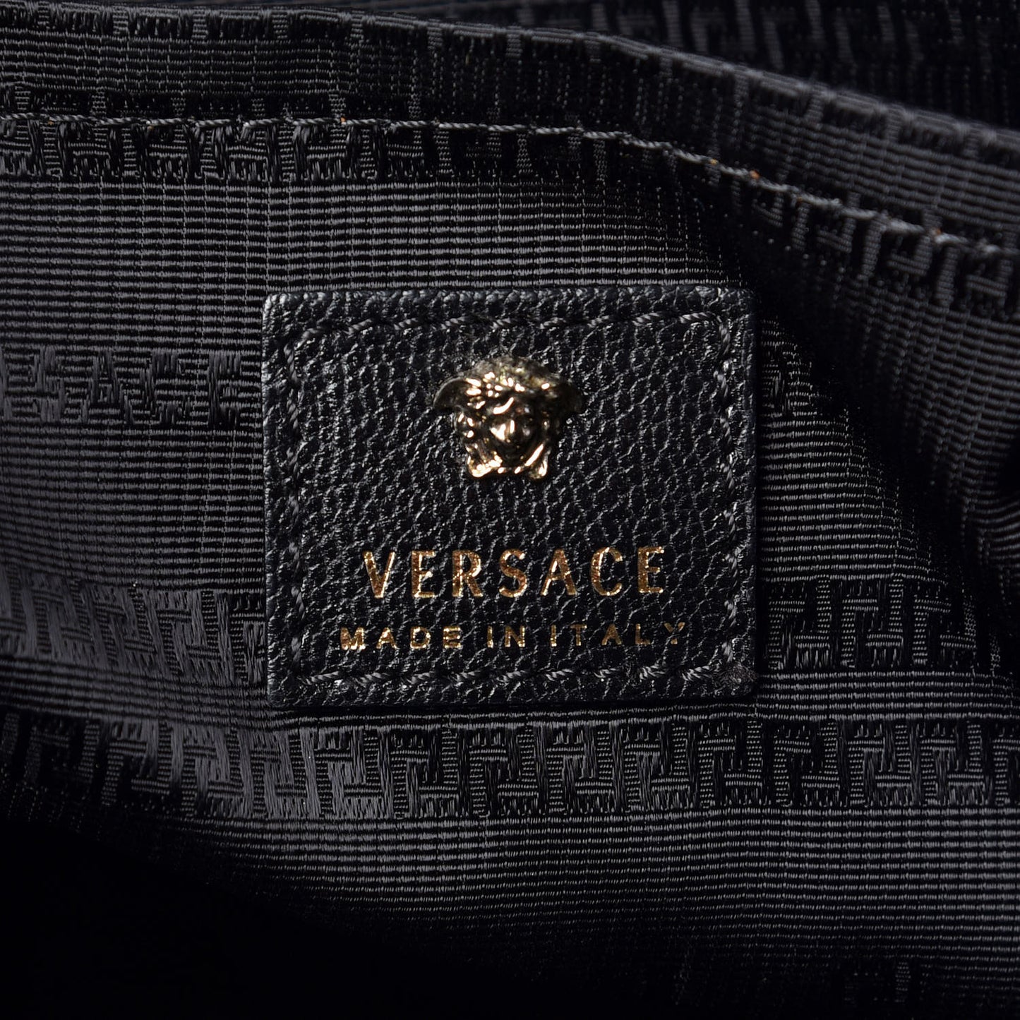 Vitello Medusa Short Handle Tote Black