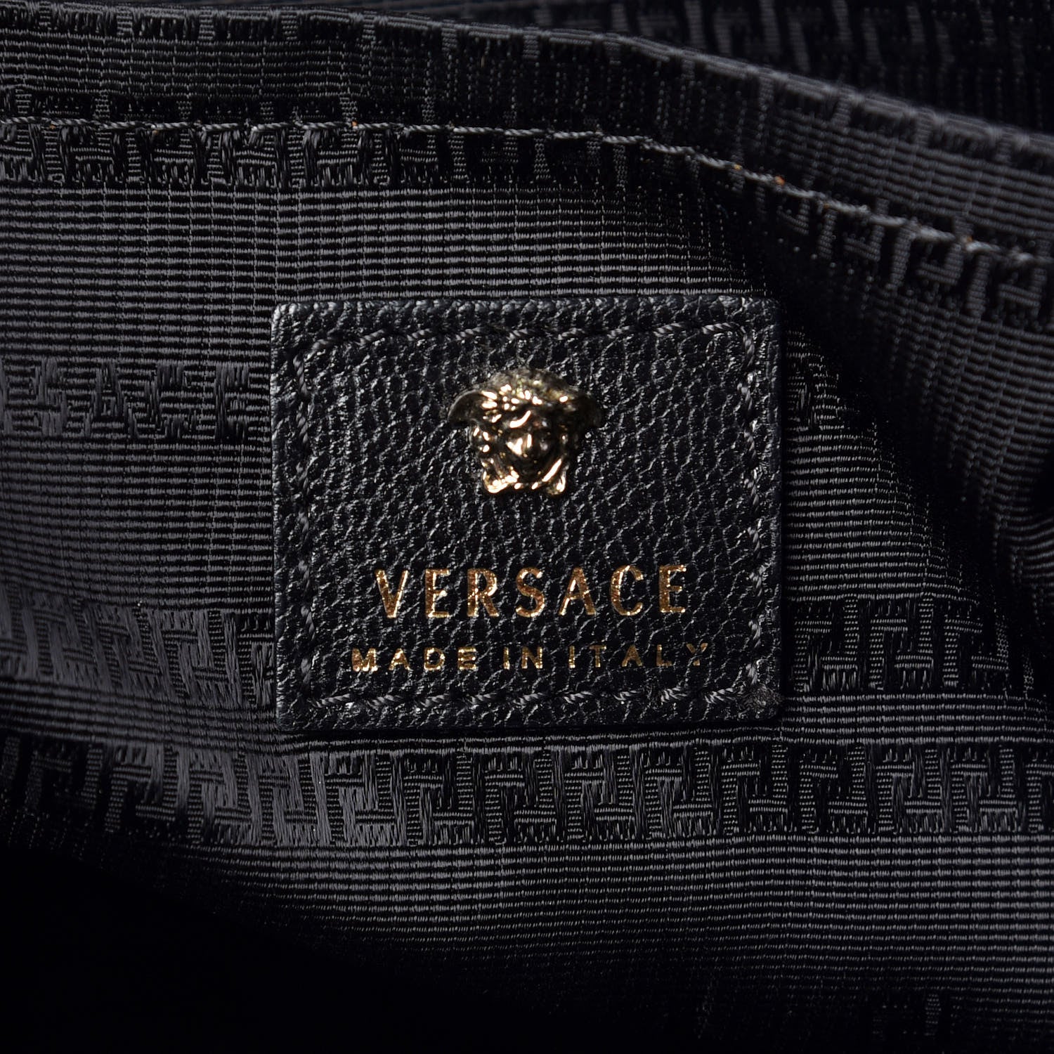 Versace Vitello Medusa Short Handle Tote Black 6 of 14