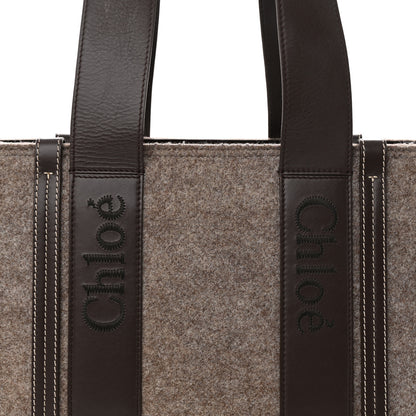 Chloe Felt Calfskin Medium Woody Ribbon Tote Deep Beige 7 of 13