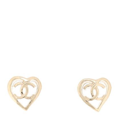 Chanel Metal CC Heart Coco In Love Earrings Gold 1 of 5