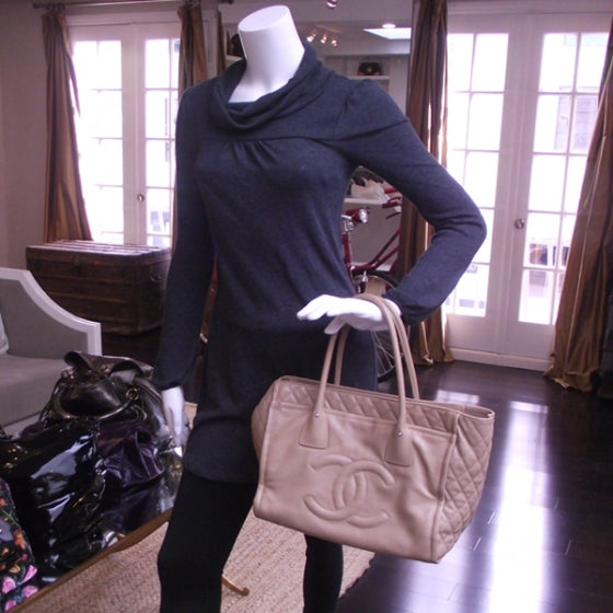 Chanel Leather Quilted Shopping Tote 2 of 13