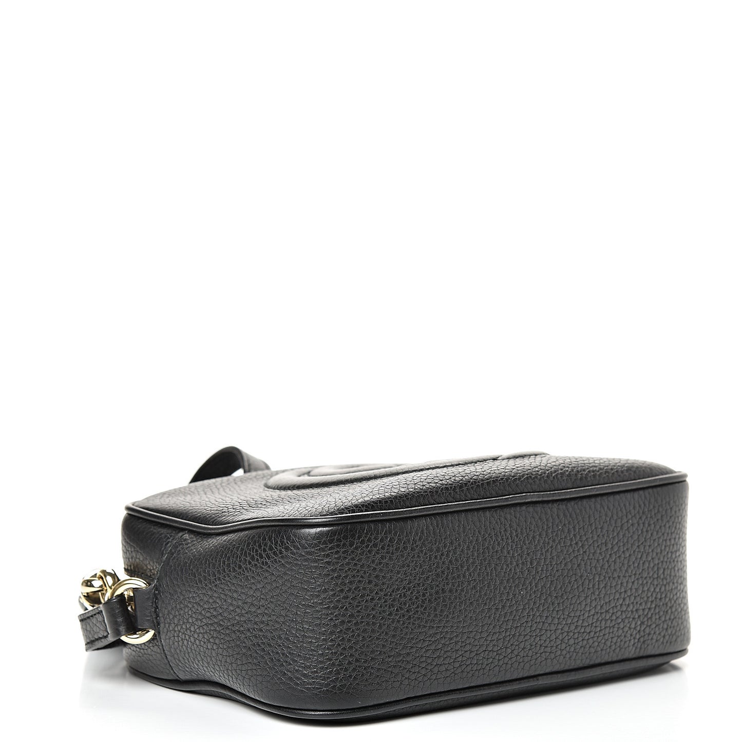 Pebbled Calfskin Small Soho Disco Bag Black