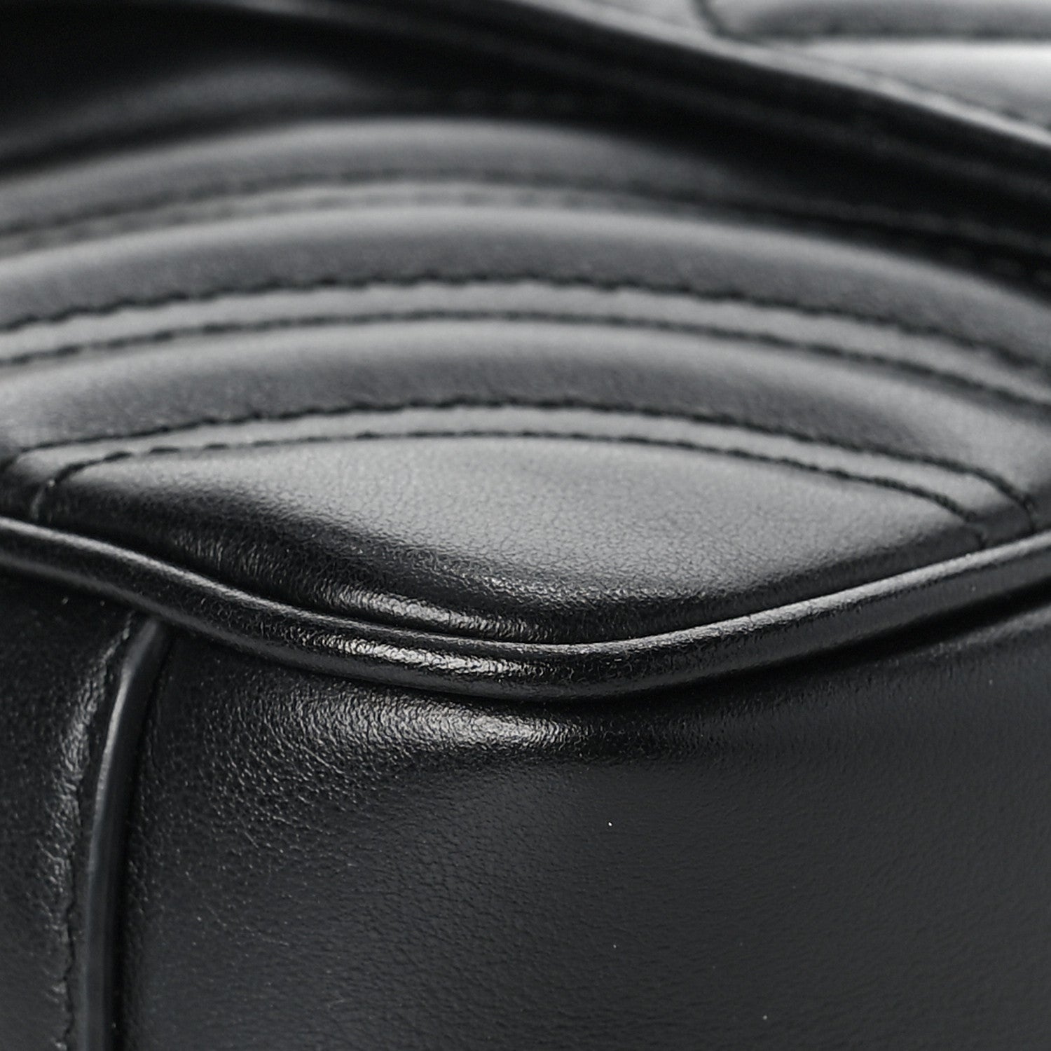 Gucci Calfskin Matelasse Mini GG Marmont Shoulder Bag Black 8 of 8
