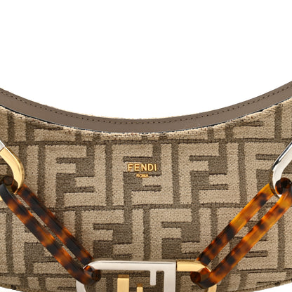 Fendi Chenille Vitello King Plexiglass FF O'Lock Swing Tortora Nuvola 8 of 13