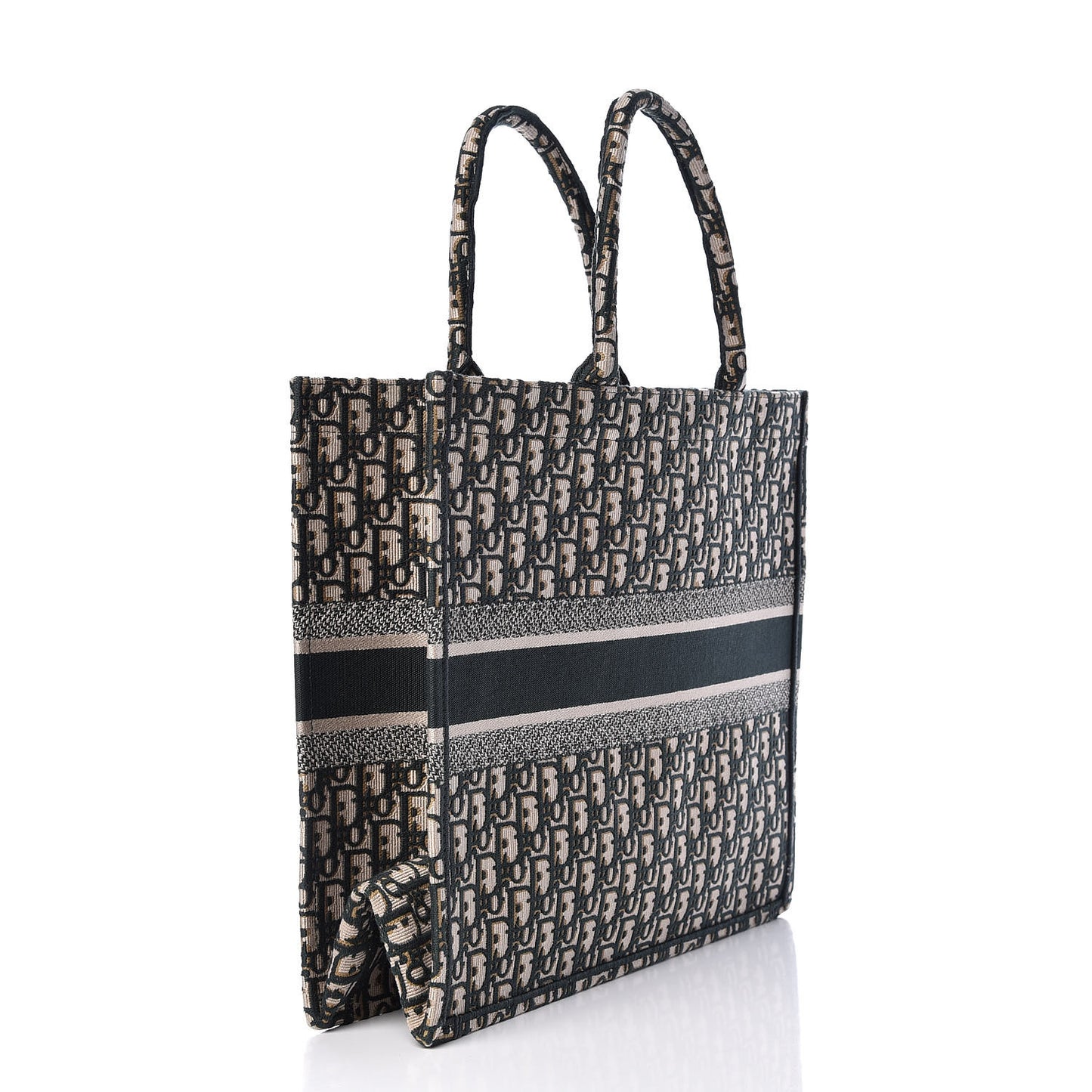 Oblique Large Book Tote Vert Multicolor