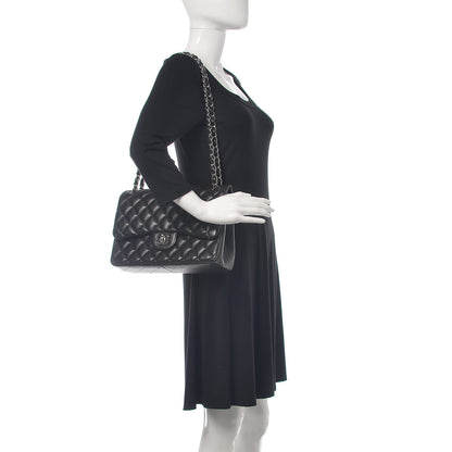 Chanel Lambskin Quilted Jumbo Double Flap Black 2 of 16