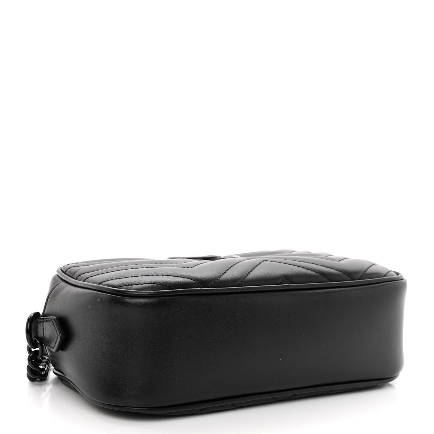 Calfskin Matelasse Monochrome Small GG Marmont Chain Shoulder Bag Black