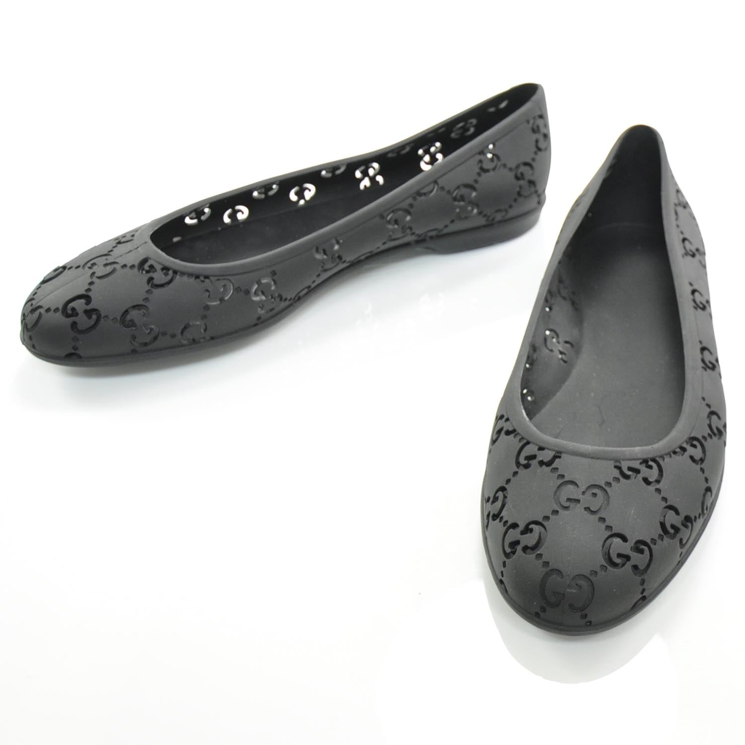 Gucci Rubber Guccissima Etretat Flats 38 Black 1 of 1