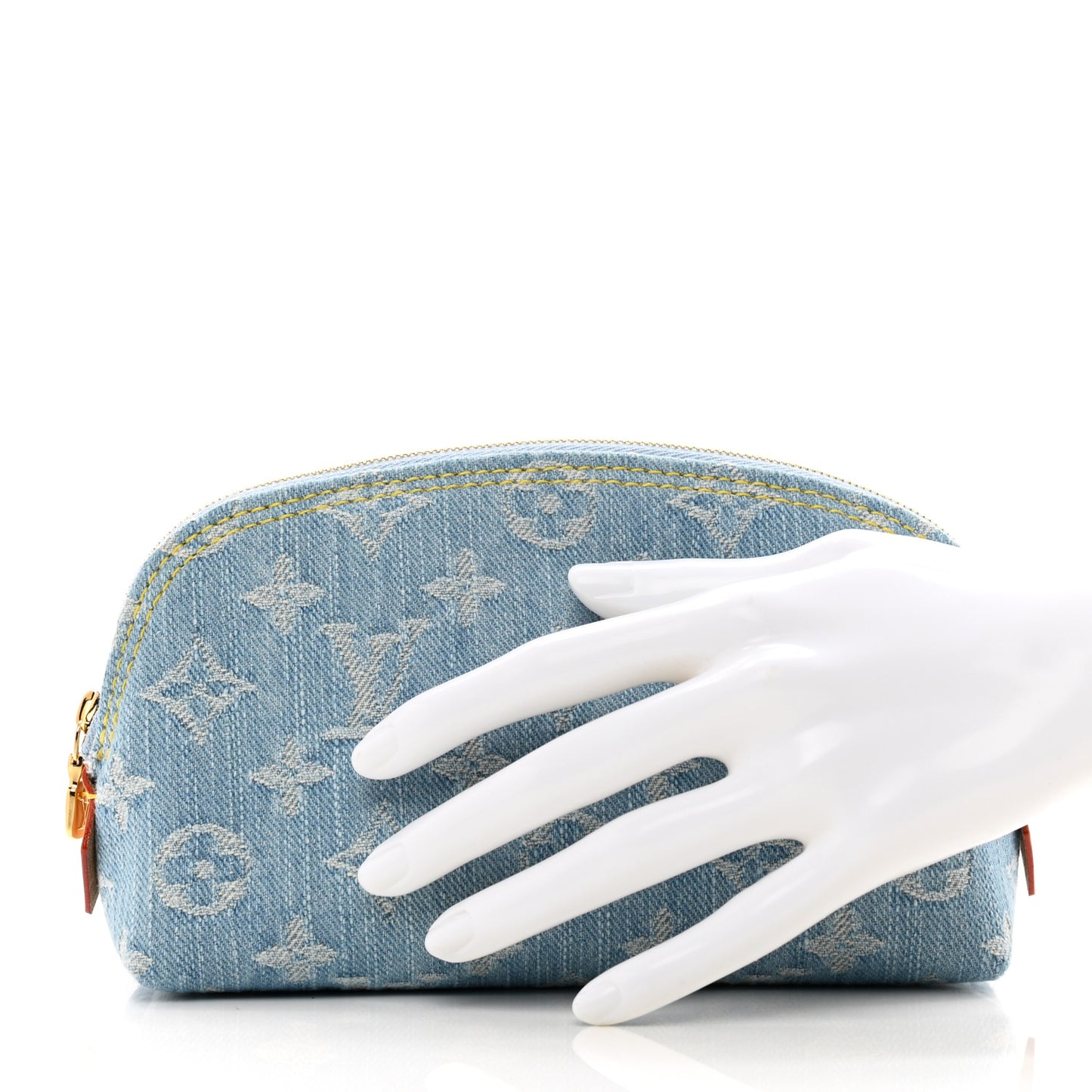 Denim Monogram Pochette Cosmetique PM Sky Blue